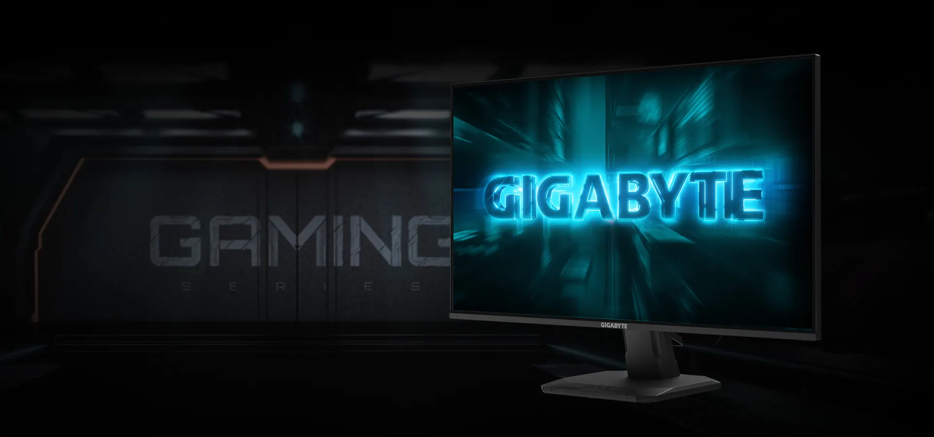 Monitor Gigabyte GS25F2A de 24,5 pulgadas visto en diagonal