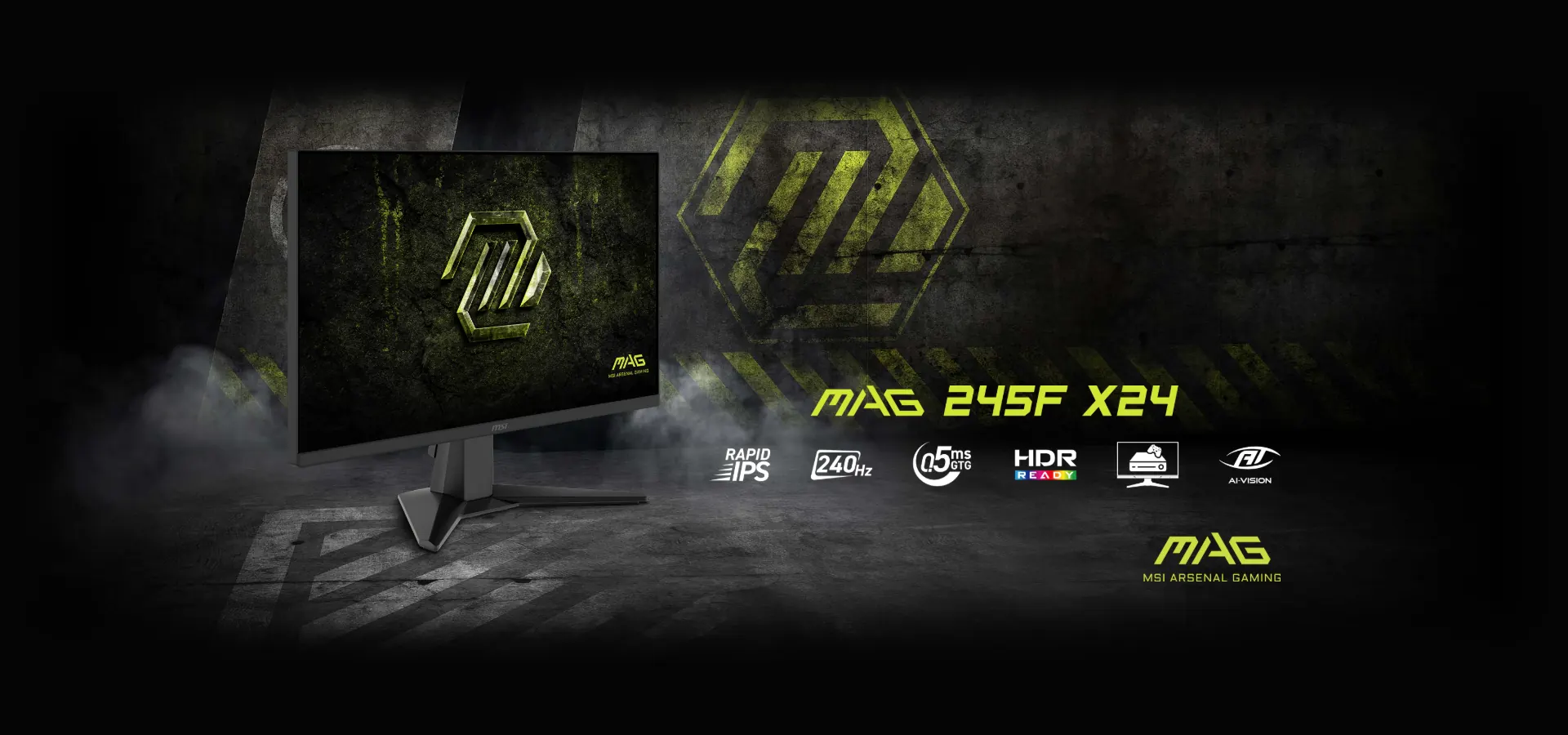 Monitor gamer MSI MAG 245F X24 de 23,8 pulgadas, 240 Hz