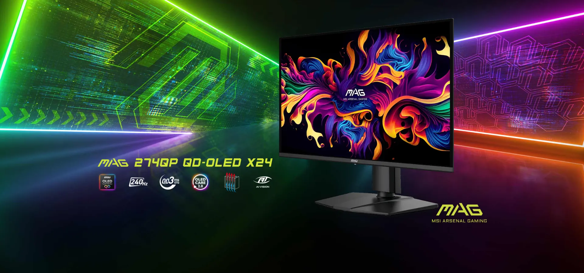 Monitor gamer MSI MAG 274QP QD-OLED X24 de 26,5 pulgadas