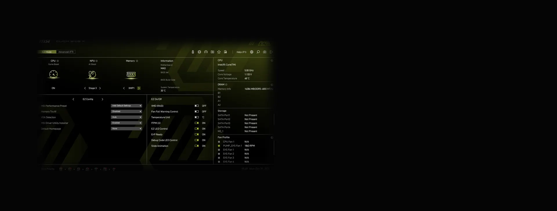 Click BIOS X