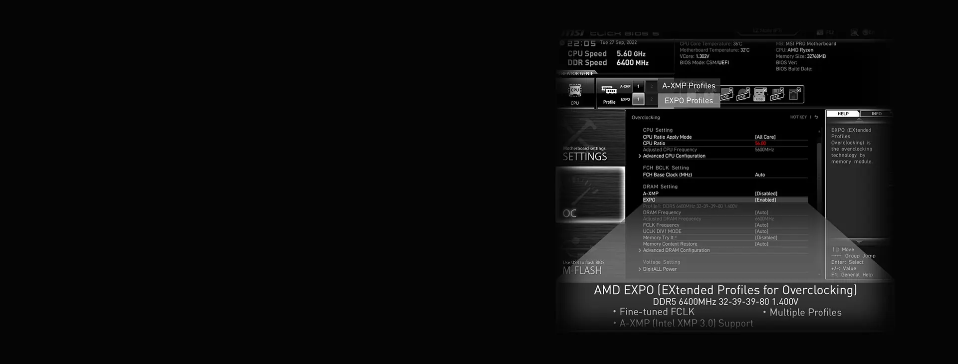 Overclocking de memoria con perfil EXPO