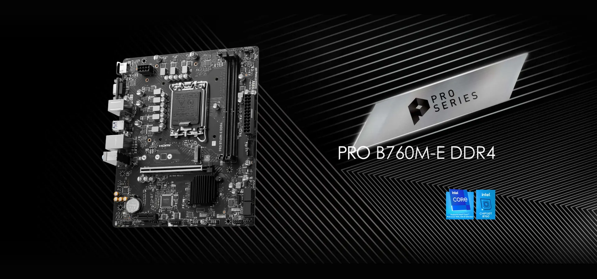 Motherboard MSI PRO B760M-E DDR4 mATX para procesadores Intel Core de 12.a, 13.a y 14.a generación en socket LGA 1700