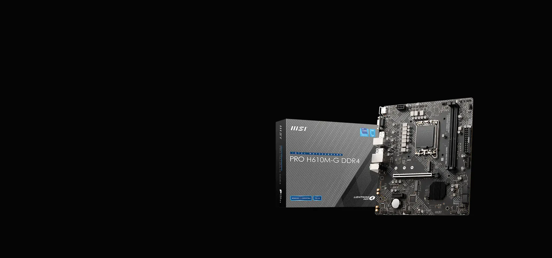 Motherboard MSI PRO H610M-G DDR4 mATX para procesadores Intel de 12.ª generación en socket LGA 1700, con su caja
