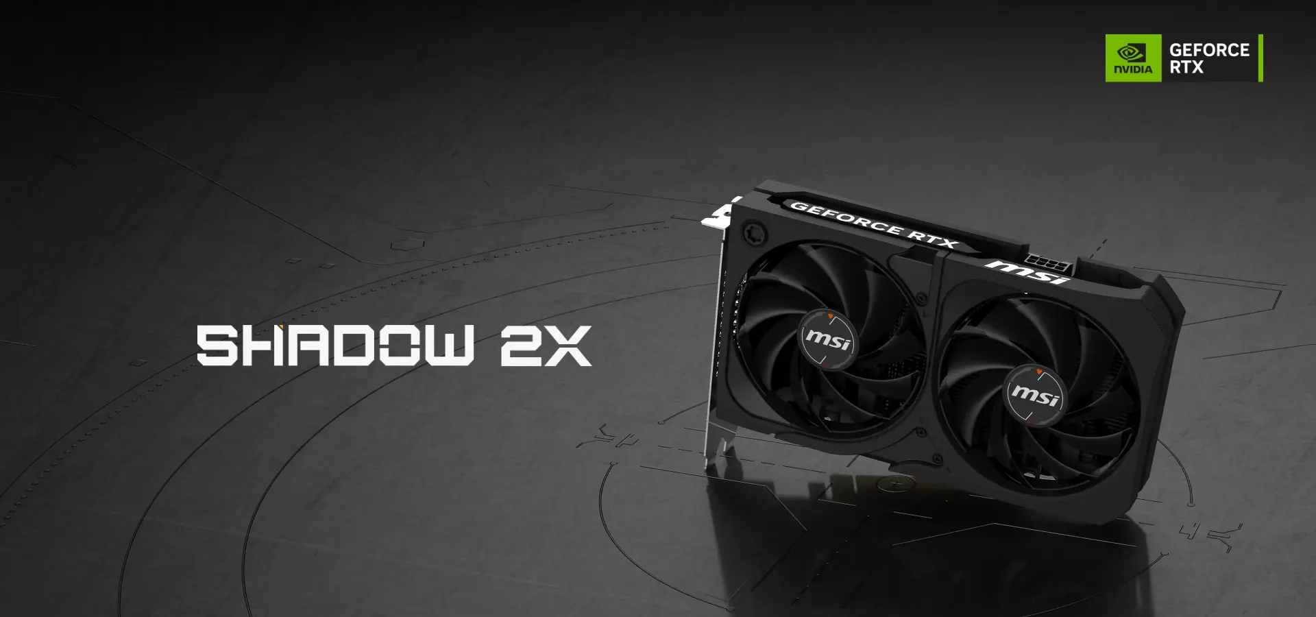 Placa de video MSI GeForce RTX 5060 8G SHADOW 2X OC con doble ventilador