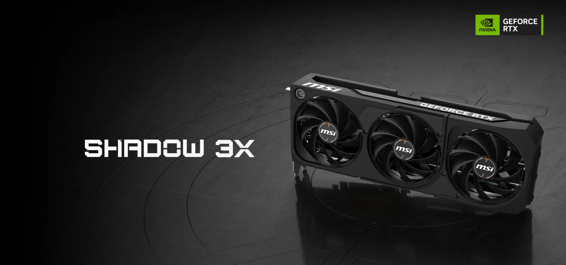 Placa de video MSI GeForce RTX 5070 12G SHADOW 3X OC con triple ventilador