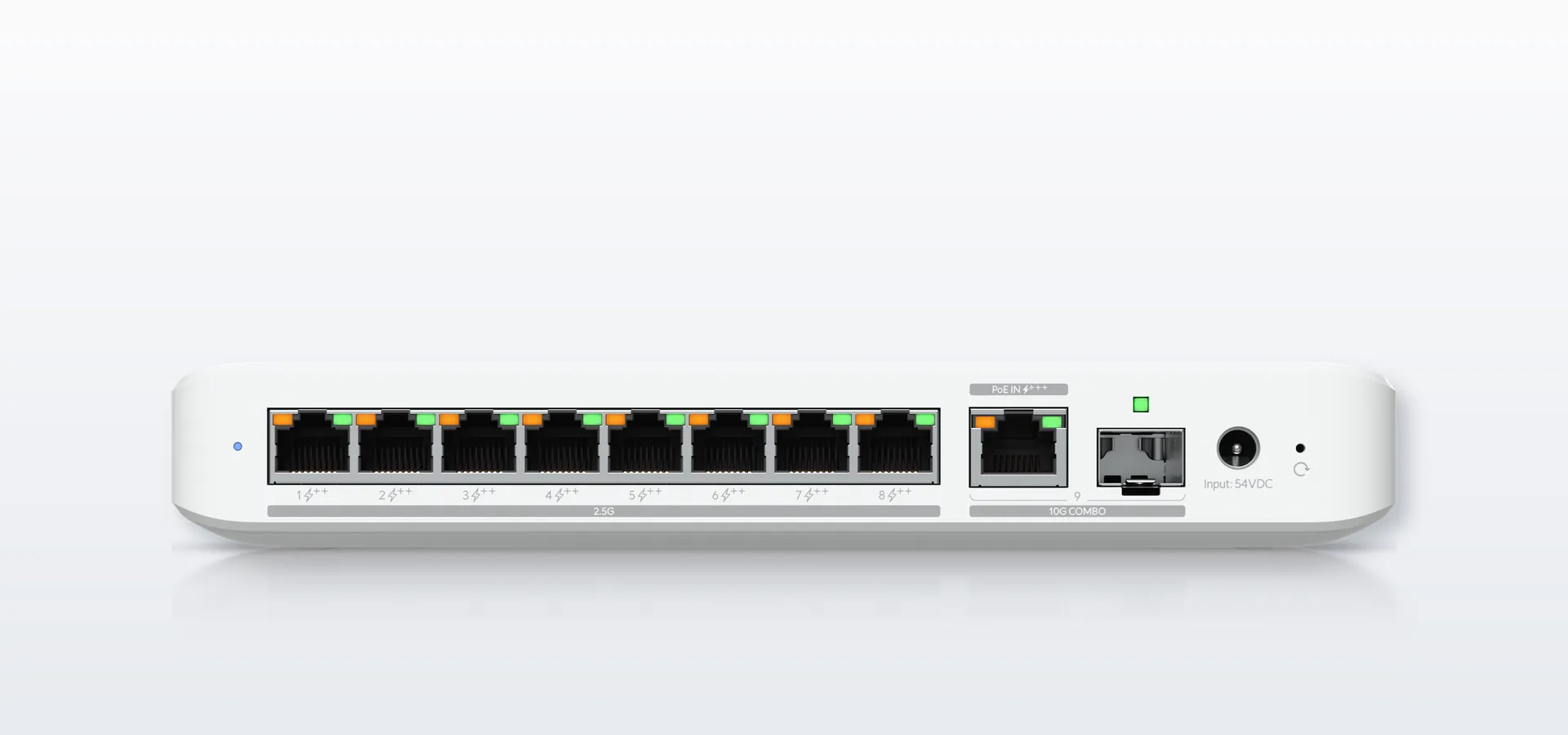 8 puertos de 2,5 GbE con PoE++