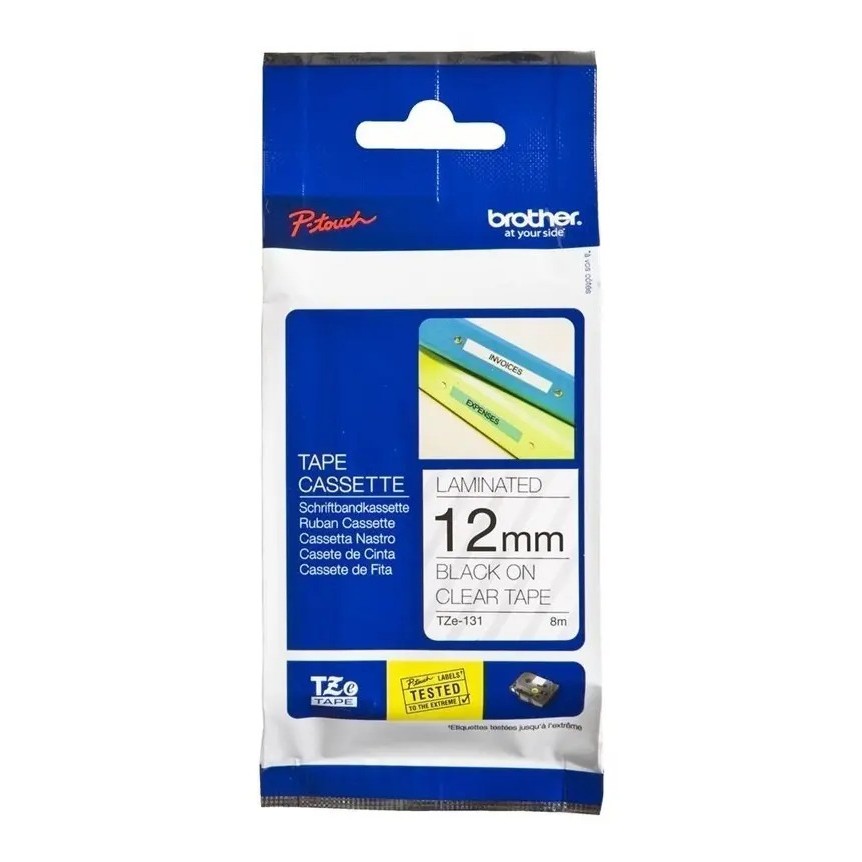 Cinta Brother Tze131 Vinilo Negro Transparente 8m 1.2cm Negro Transparente
