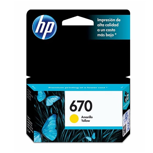 Cartucho HP 670 Amarillo CZ116AL