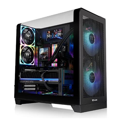 Gabinete TT View 390 Air Mid- TG Curvo Fan x2 Black