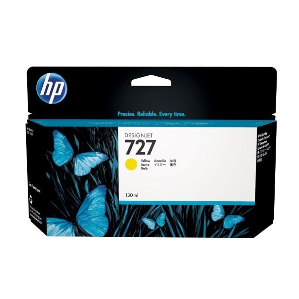 Cartucho HP B3P21A 727 130-ml Amarillo DesignJet Tinta