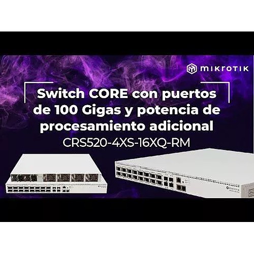 Switch Mikrotik CRS520-4XS-16XQ-RM CF 4 GB RAM 16 SFP28 + 2 Puertos Ethernet 2,5/5/10 GB