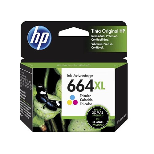 Cartucho HP F6V30AL 664XL Tricolor