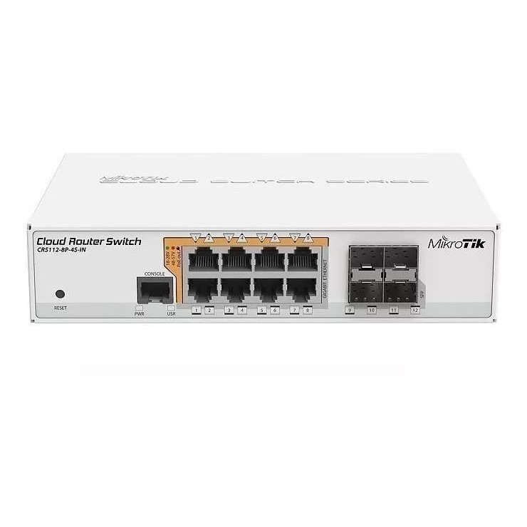 Router Mikrotik SW CRS112-8P-4S-IN 8 Puertospoe 160 Watts 128 MB RAM